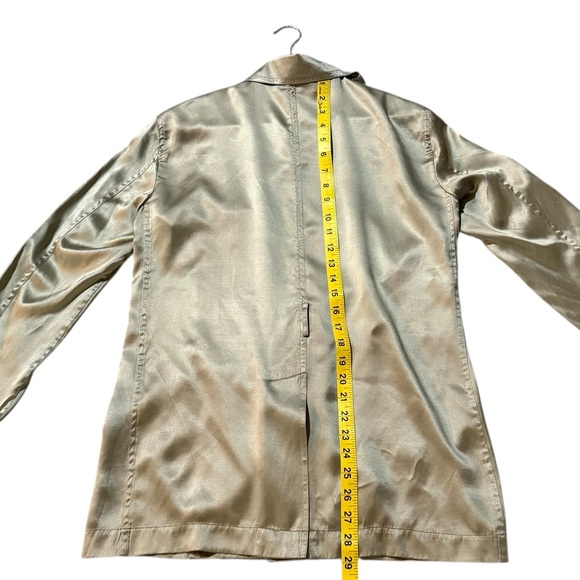 Calvin Klein Champagne Satin Trench Style Jacket XS - Picture 8 of 10